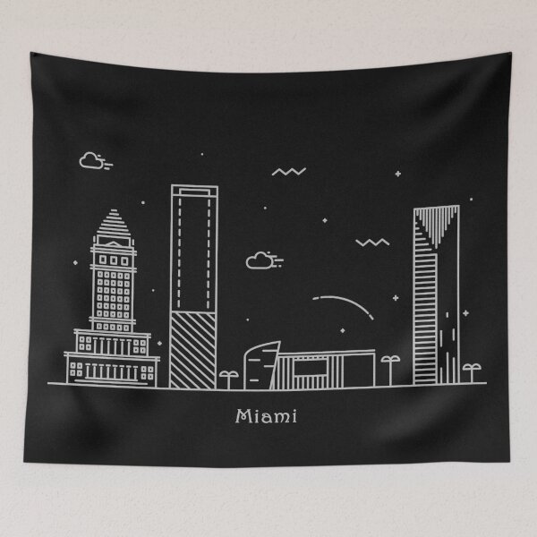 Item preview, Miami Skyline Minimal Line Art Poster designed and sold by A Deniz Akerman.