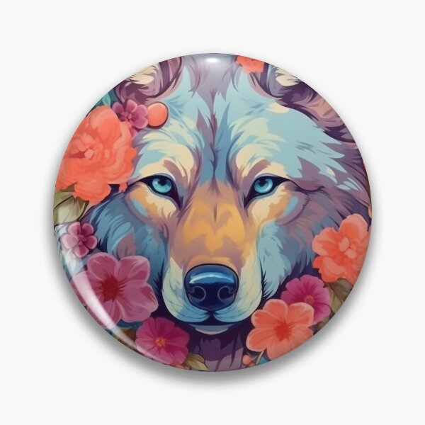Artikelvorschau, Bunter Wolf mit Frühlingsblumen für Free Souls entworfen und verkauft von NapNapSleeper.