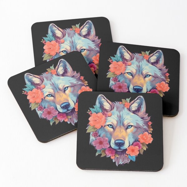 Item preview, Colorful Wolf with Spring Flowers for Free Souls  designed and sold by NapNapSleeper.