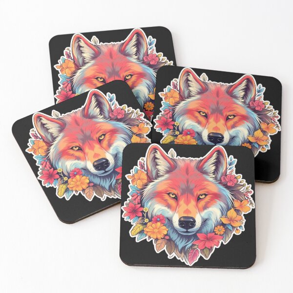 Item preview, Colorful Wolf-Fox with Spring Flowers for Free Souls  designed and sold by NapNapSleeper.