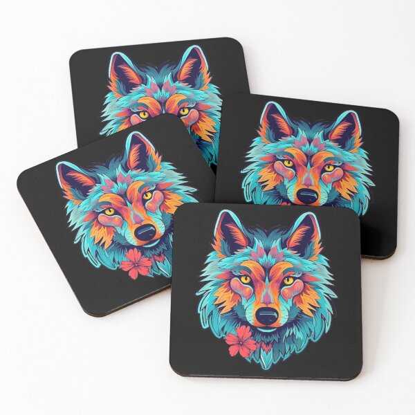 Item preview, Colorful Wolf with Spring Flowers for Free Souls  designed and sold by NapNapSleeper.