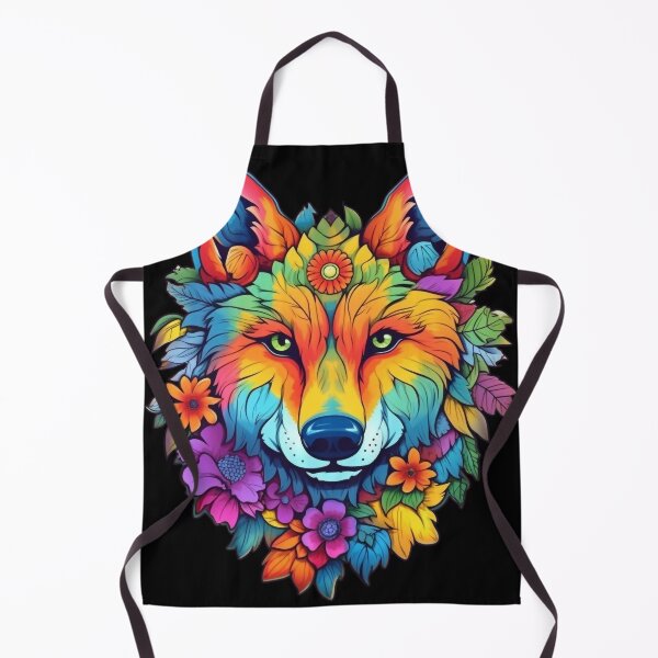 Item preview, Colorful Wolf with Spring Flowers for Free Souls designed and sold by NapNapSleeper.