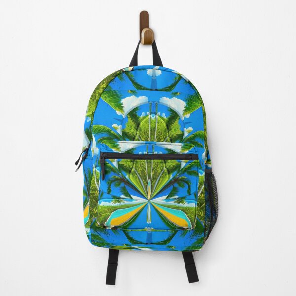 Item preview, Gorgeous geometric patchwork painting of exotic summer vacations: Blue sky Beach Sun Coconut Sand - Inspiring gift idea to escape to paradise! designed and sold by Ralek.