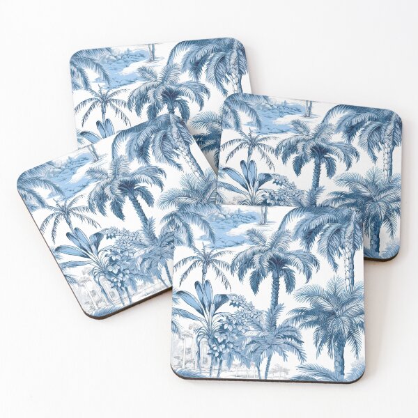 Item preview, Blue Tropical Botanical Illustration Pattern designed and sold by EverettAtlas.