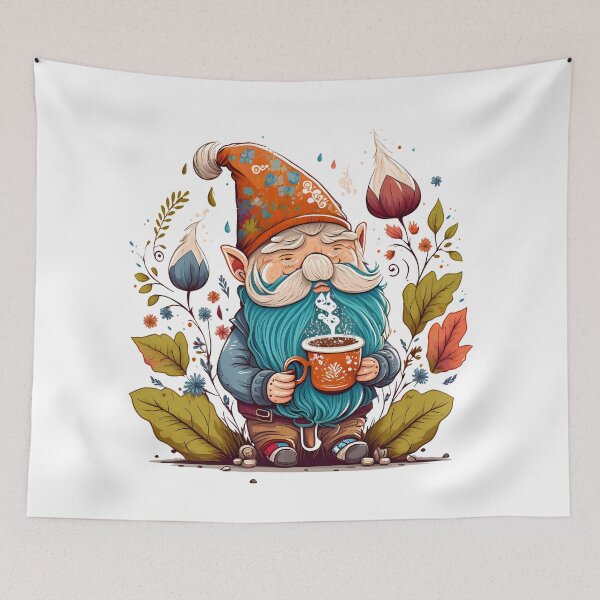 Item preview, Funny Coffee & Gnome Lovers Floral Retro Spring Gardener designed and sold by SecretDicer.