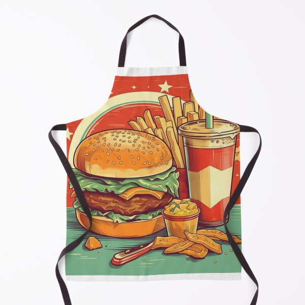 Item preview, Retro Delights: Burger, Fries, Shake, and Iced Tea - Optical Illusion Paintings in Vibrant Comics Style designed and sold by Bee Happy Creative™.