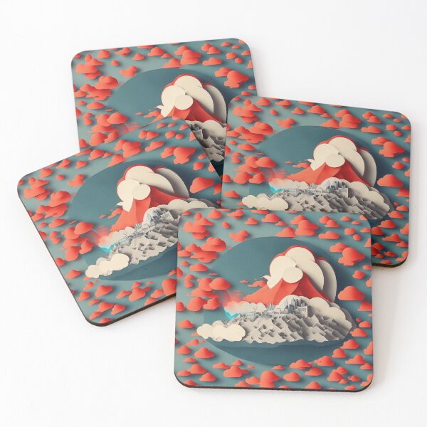 Item preview, Isometric Paper in Chinese Style: Traditional House, Vibrant Colours, and Celestial Moon designed and sold by RedArtG09.