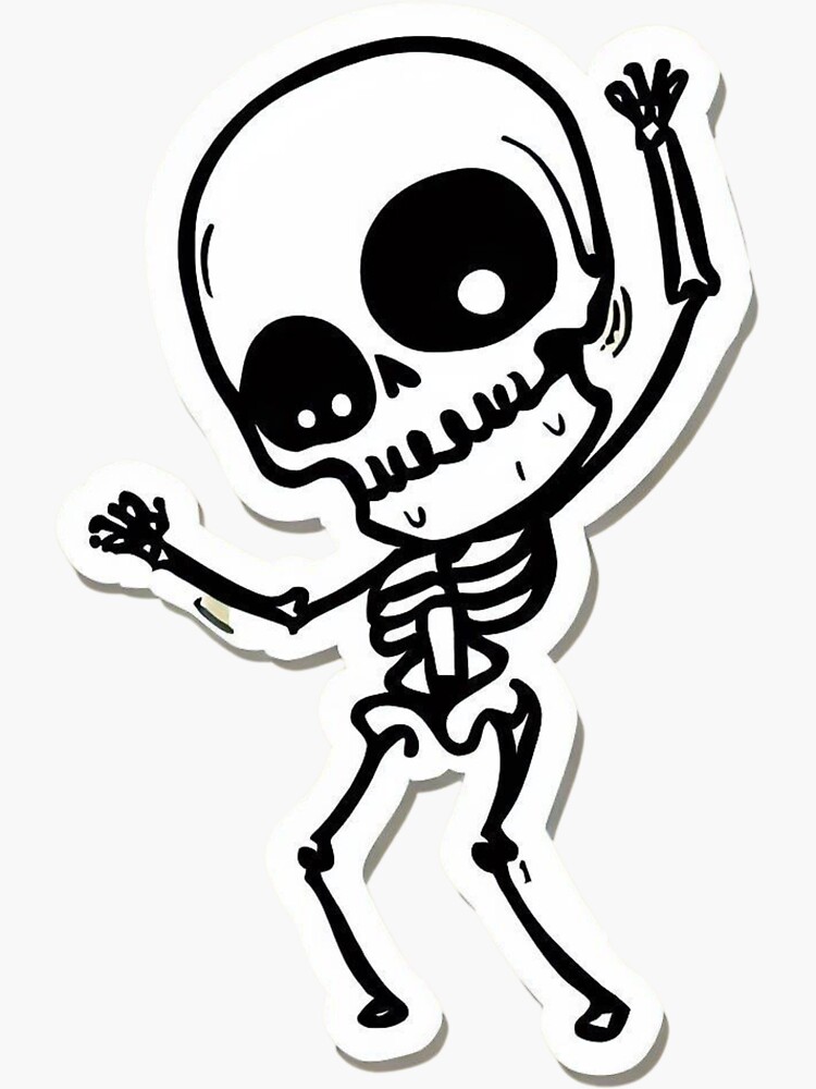 Thumbnail 3 of 3, Sticker, funny skeleton designed and sold by cokemann.
