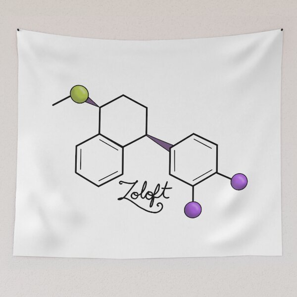 Item preview, Zoloft Chemical Structure  designed and sold by EmyBeeDesigns.