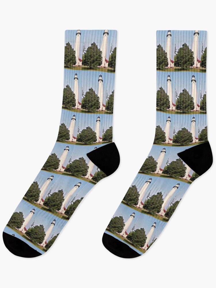 Thumbnail 1 of 5, Socks, Lighthouse with Tree designed and sold by mlsflamingo.