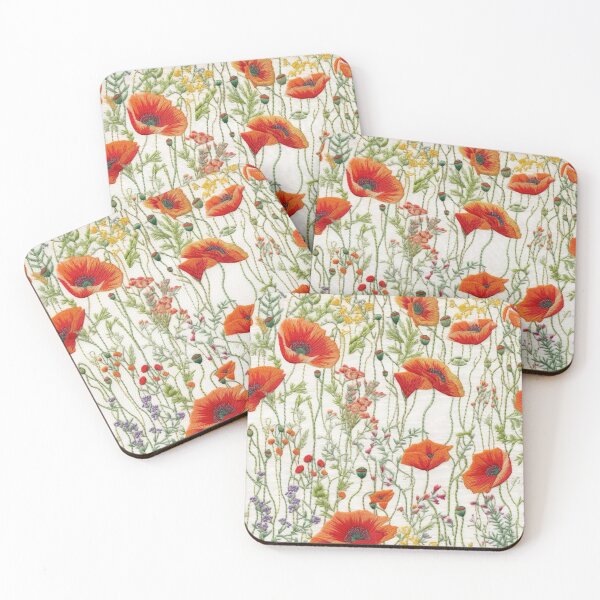 Item preview, Embroidered Poppies designed and sold by PietyandDesire.