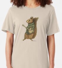 Squirrel with a banjo Slim Fit T-Shirt