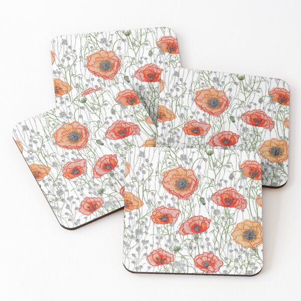 Item preview, Embroidered Poppies designed and sold by PietyandDesire.