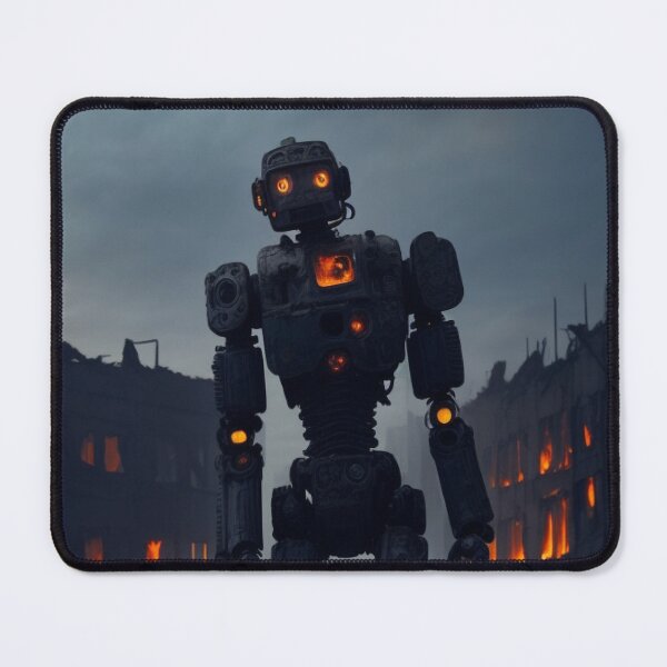 Item preview, Humanoid Android Robot in a Fire City designed and sold by ArtemExpressio.