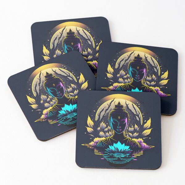 Item preview, Golden Moon Buddha, Visionary art designed and sold by ZenStickConcept.