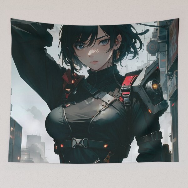 Item preview, Cyberpunk Anime Girl designed and sold by ByteyCreatives.
