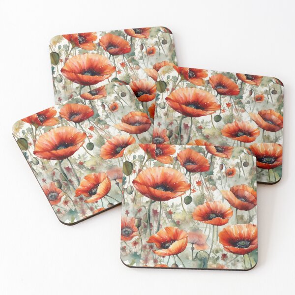 Item preview, Watercolor Poppies designed and sold by PietyandDesire.
