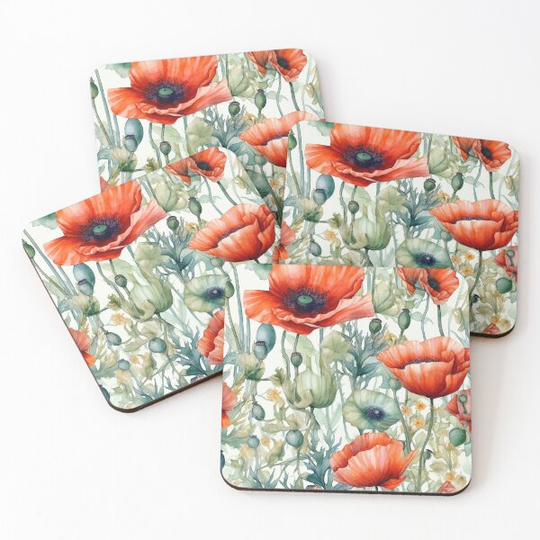 Item preview, Watercolor Poppies designed and sold by PietyandDesire.