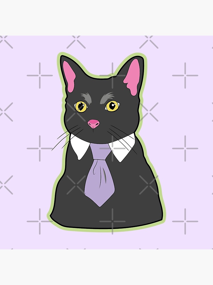 Business Cat Meme - Pastel Kawaii Y2K Black Cat