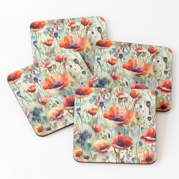 Item preview, Watercolor Poppies designed and sold by PietyandDesire.