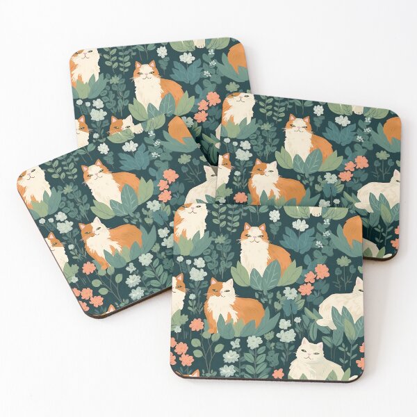 Item preview, Cats & Wildflowers Cottagecore Whimsy designed and sold by mp0914.