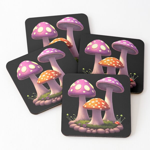 Item preview, Cute mushrooms | Magic mushrooms | Colorful fungi | Purple polka dot designed and sold by IndigoTides.