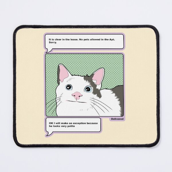 Item preview, Polite Cat Meme - Pastel Kawaii Y2K Internet Meme designed and sold by ponychops.