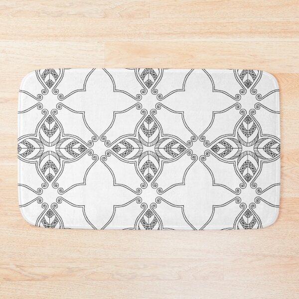 Item preview, Four leaf cross and floral outline motif designed and sold by Encie-Designs.