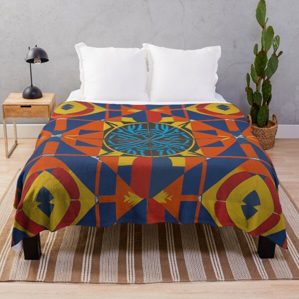 Item preview, Retro Tile Pattern midnight blue, yellow, red and orange designed and sold by RetroTile.
