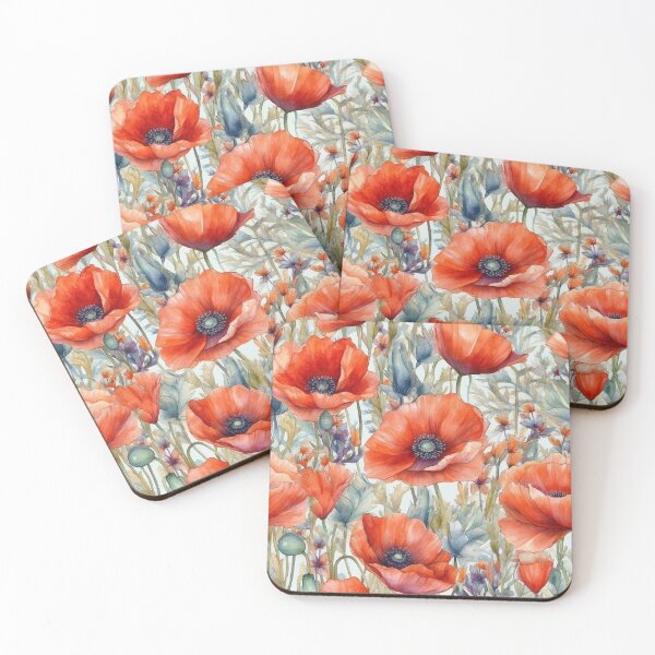 Item preview, Watercolor Poppies designed and sold by PietyandDesire.