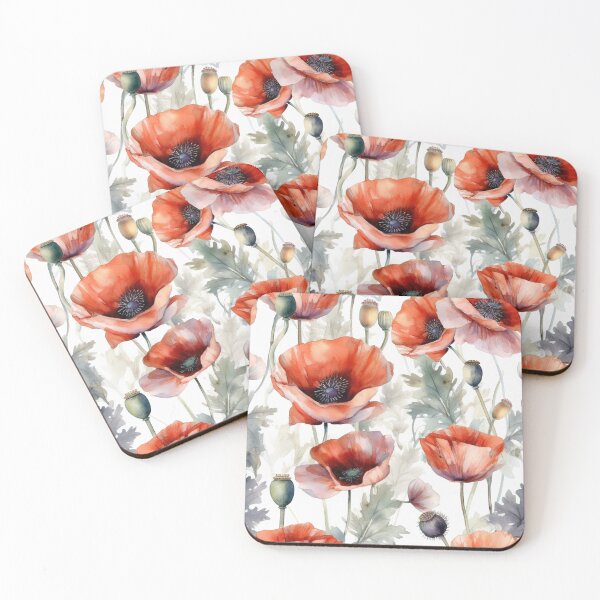 Item preview, Watercolor Poppies designed and sold by PietyandDesire.
