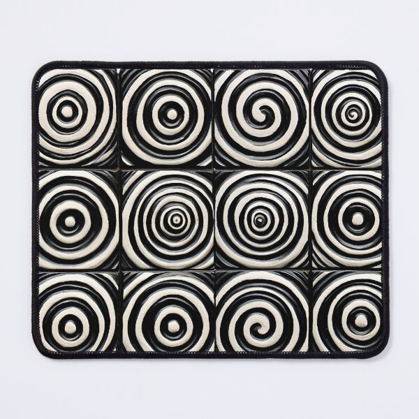 Item preview, Black Tiles, White Swirls designed and sold by Monochrome-Dog.