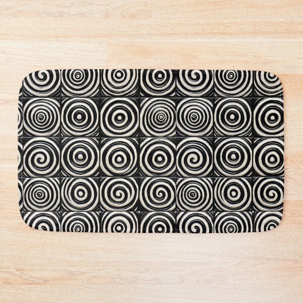 Item preview, Black Tiles, White Swirls designed and sold by Monochrome-Dog.
