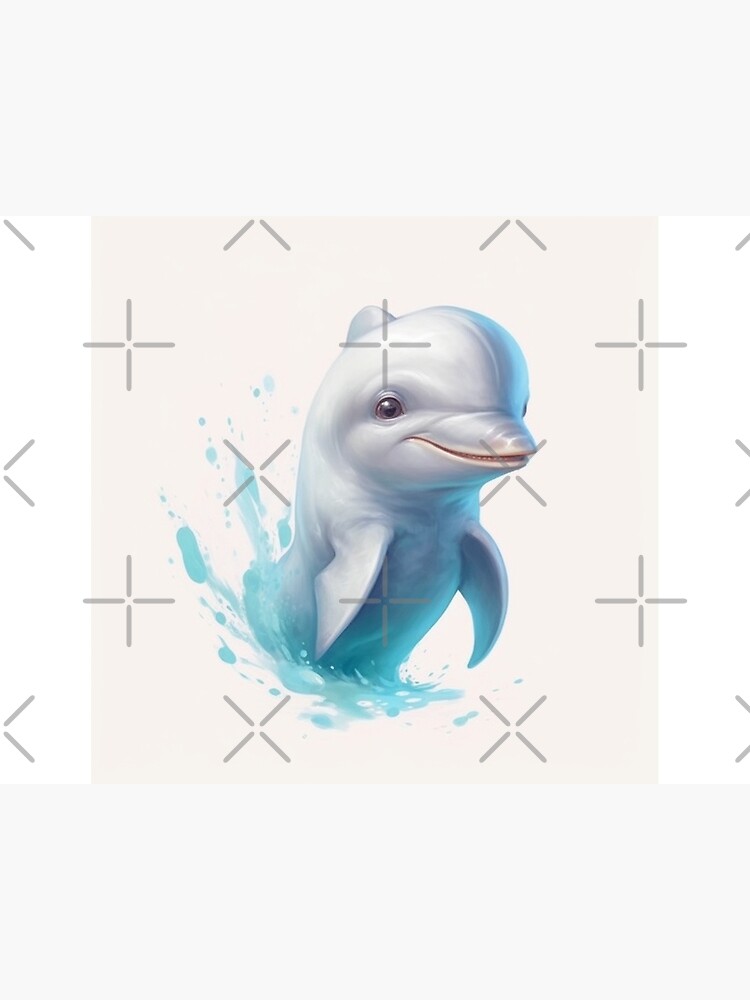 3D Cute Little Dolphin Clipart with Watercolor Illustration · Creative  Fabrica