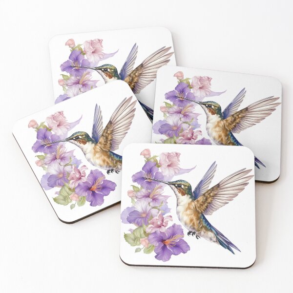 Item preview, Hummingbird and flowers designed and sold by Graphoteka.