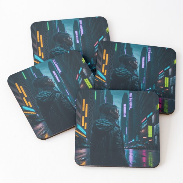 Item preview, girl lost in cyberpunk city designed and sold by kampre765.