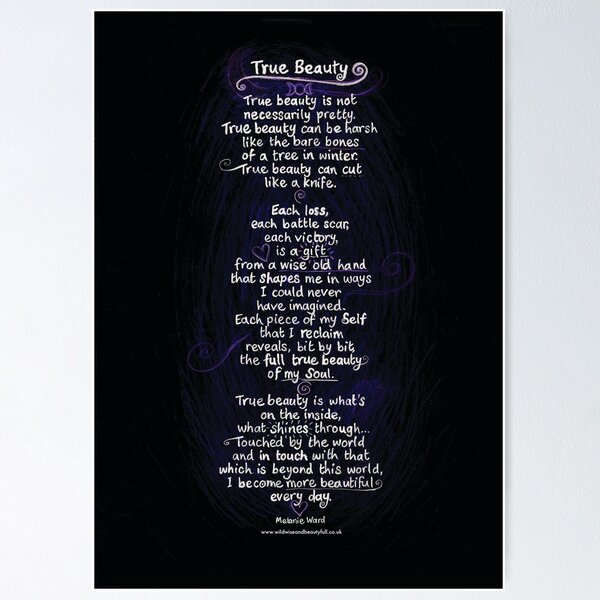 True Beauty Affirmation Poem Poster