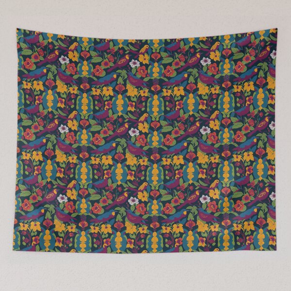 Item preview, Bright Flowers & Birds Pattern Design designed and sold by amenwolf.