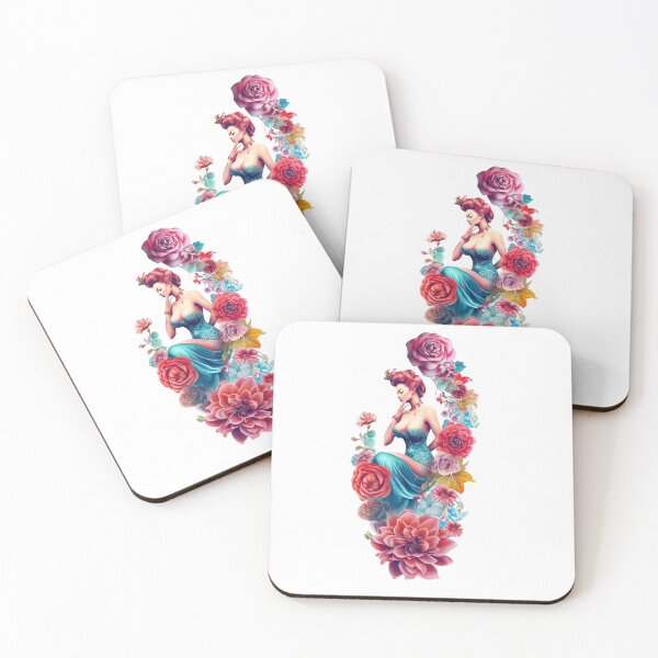 Item preview, Pinup lady in wreath of flowers designed and sold by Istarfal.