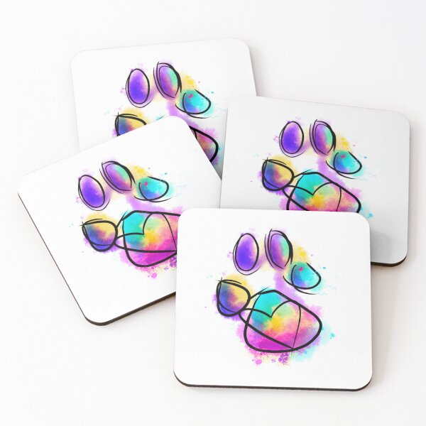 Item preview, Dog Paw Print Heart Watercolor  designed and sold by CuteTattoo.