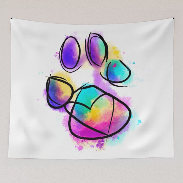 Item preview, Dog Paw Print Heart Watercolor  designed and sold by CuteTattoo.