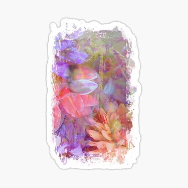Flower Fairy Double Exposure Fantasy Art Sticker