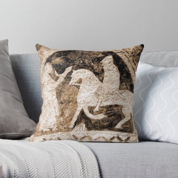 Carved in Ancient Stone Throw Pillow