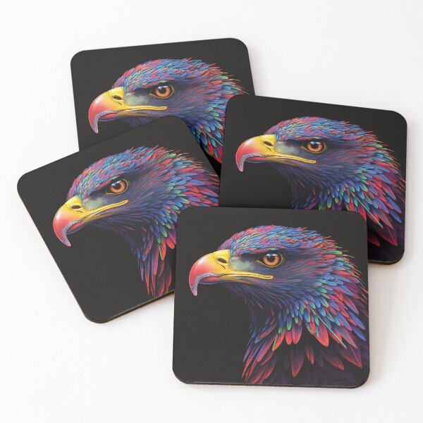 Item preview, Neon Accented Eagle | Majestic, Vibrant, and Striking | Wildlife Art designed and sold by PopPopGfx.