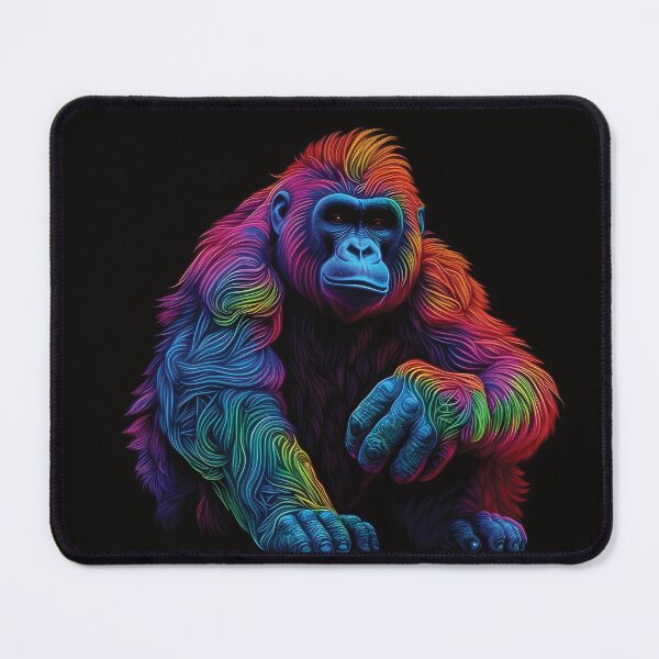 Item preview, Bold and Colorful Gorilla Illustration | Neon Accents | Eye-catching Animal Art designed and sold by PopPopGfx.