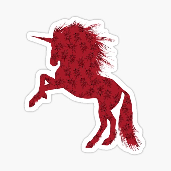 Red Unicorn Sticker