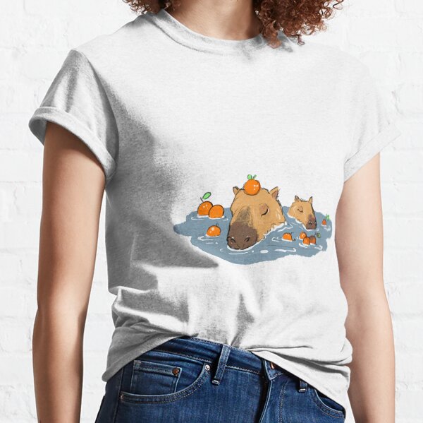 Cute Capybara with Oranges Classic T-Shirt