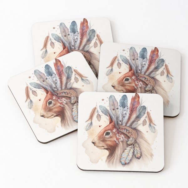 Item preview, AI illustration of a red squirrel in a watercolour style designed and sold by ArtWorkbyAI.