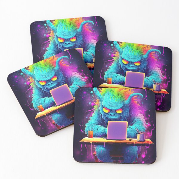 Item preview, Vibrant neon monster designed and sold by AiAgency.