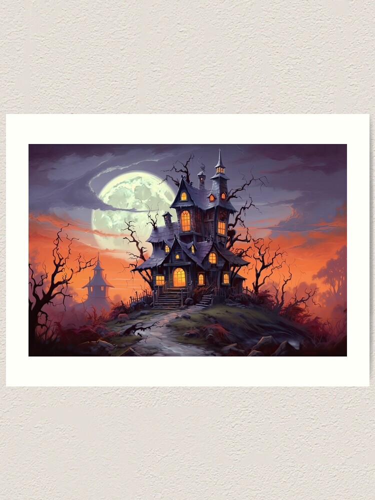 Thumbnail 1 of 3, Art Print, House on the Hill designed and sold by LynneMitchell.